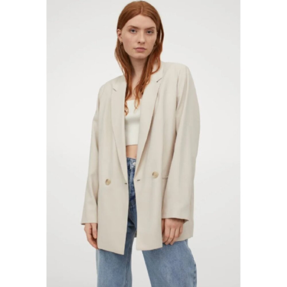 FOR ALEXIS - H&M Women's Oversize Cream Lined Blazer